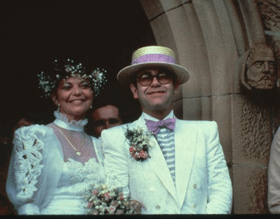 Renate Blauel and John on their wedding day 